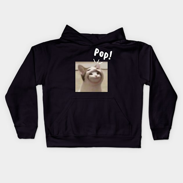 Pop Cat My Beloved Cat Meme Oatmeal Kids Hoodie by BobaPenguin